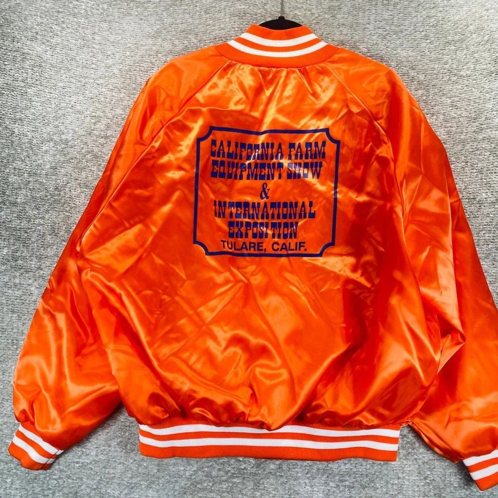 Vintage Westark Satin Jacket‎ Tulare California Farm Equipment Show 1992 2XL